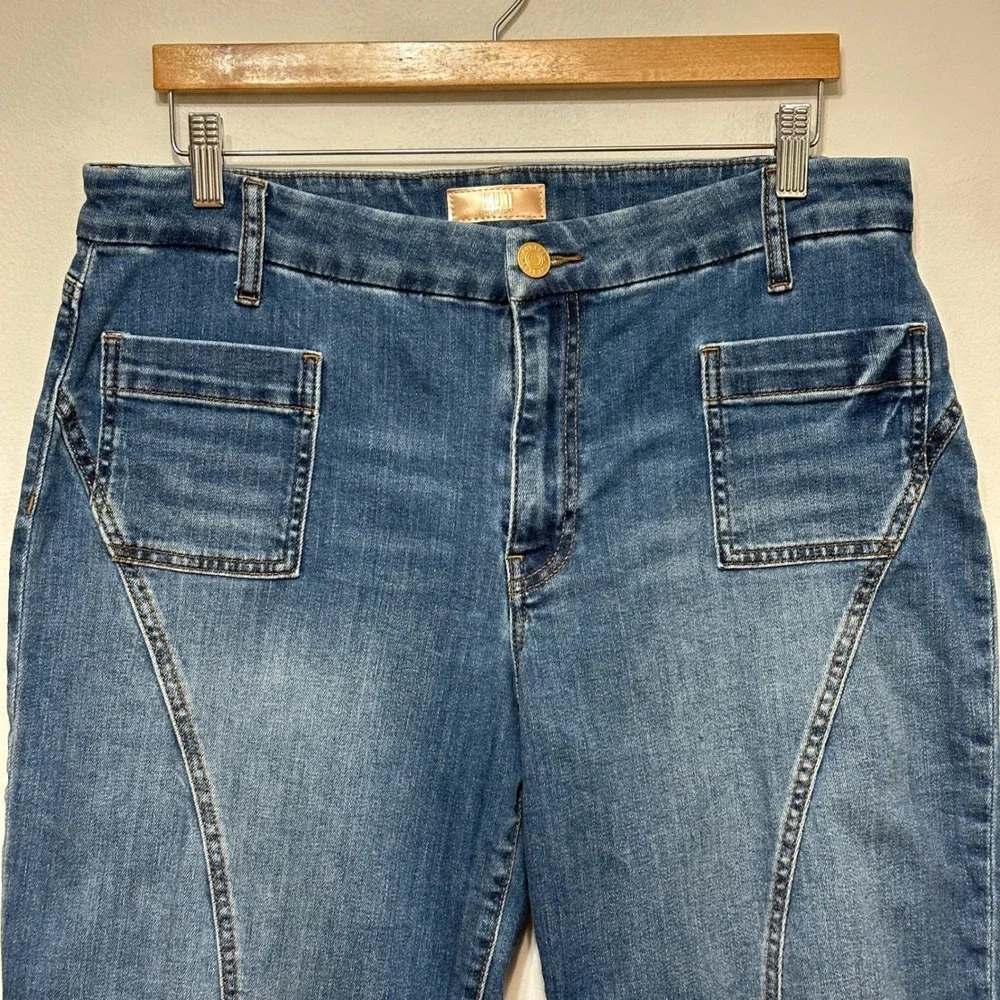 Kut from the Kloth Charlotte High Rise Wide Leg Crop Jeans 12P Blue Denim Casual